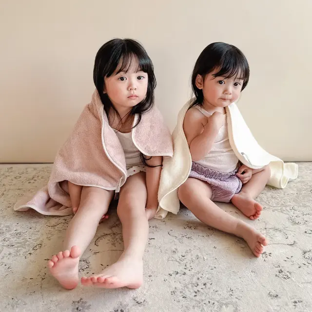 オーガニックコットンNuage MokuMoku フード付きバスタオル