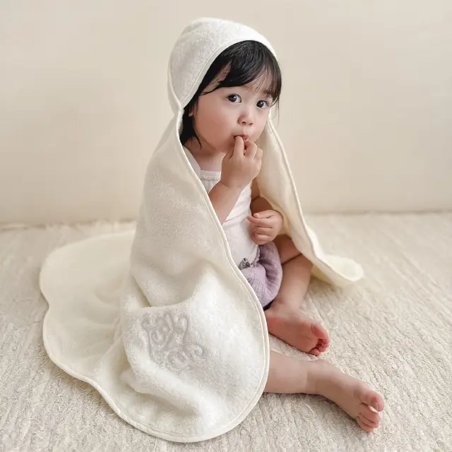 オーガニックコットンNuage MokuMoku フード付きバスタオル