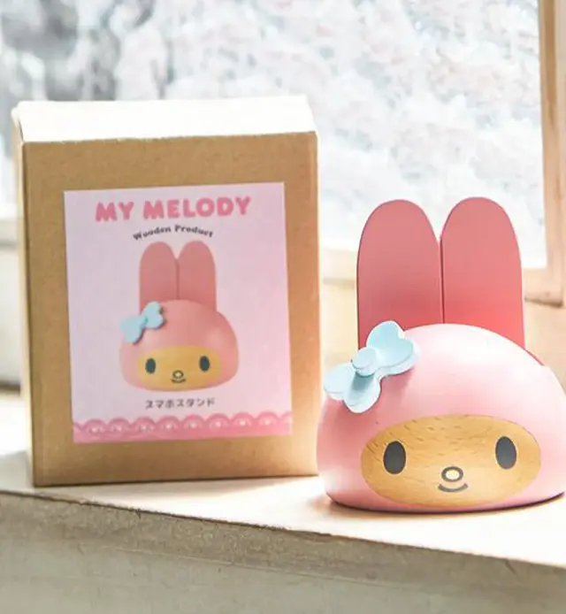 サンリオ 木製スマホスタンド ハローキティ マイメロディ クロミ