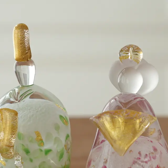 初節句 ひなまつり 雛人形】ガラス雛飾り 桜お雛様セット