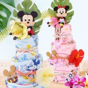 【おむつケーキ】ディズニーサマーバスタオルおむつケーキ