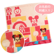【名入れ 出産祝い】ディズニーKIDEAお名前刺繍ミニタオル／ミニー