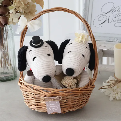 【結婚式 電報 ギフト】スヌーピーウェディングバスケット