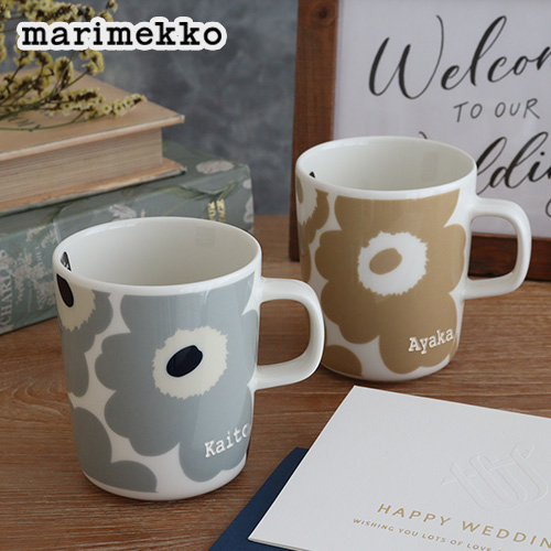 電報 結婚式】名入れマリメッコマグペアカップ