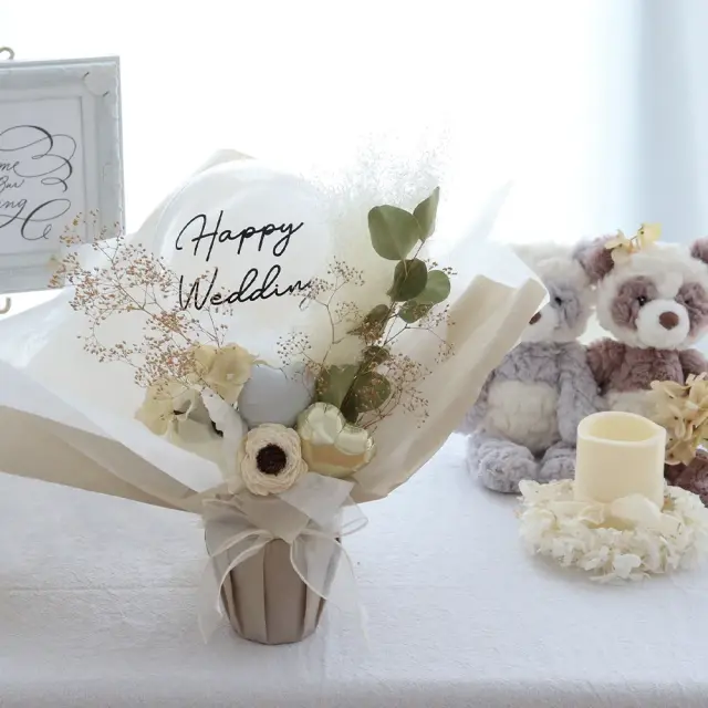【結婚式 電報 ギフト】アレンジバルーン ジョーゼットポピー