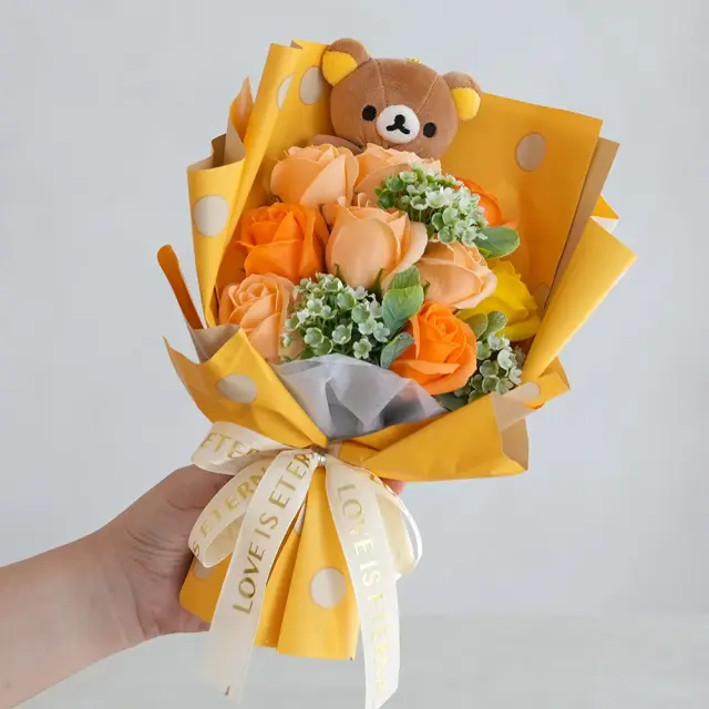 リラックマ ソープフラワーブーケ　サイズ感