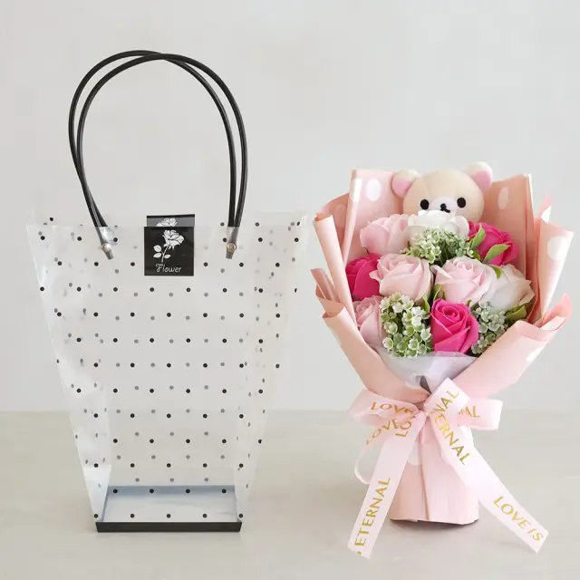 ラッピング　リラックマ ソープフラワーブーケ