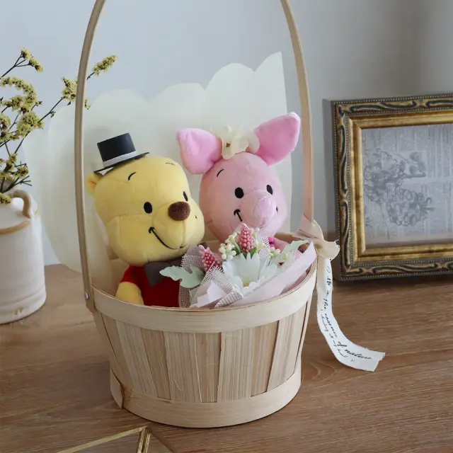 結婚式 電報 ギフト】くまのプーさんウェディングドールバスケット