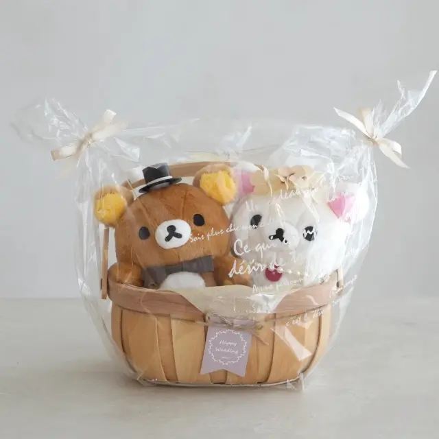 リラックマウェディングバスケット　ラッピング