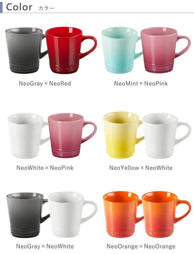 電報 結婚式】ル・クルーゼ マグカップ ペア（名入れ）