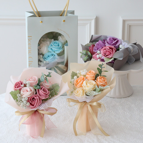 ペールカラー フレームバッグ　ソープフラワーブーケ