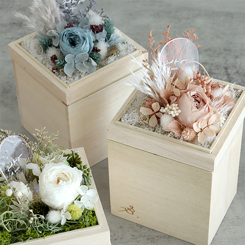 500プリザーブドフラワー 「箱花」Hako hana