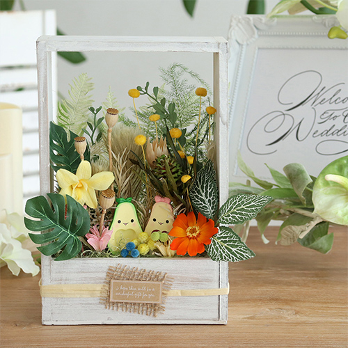 カート 帯なし　プリザーブドフラワーフレーム アボカドカップル