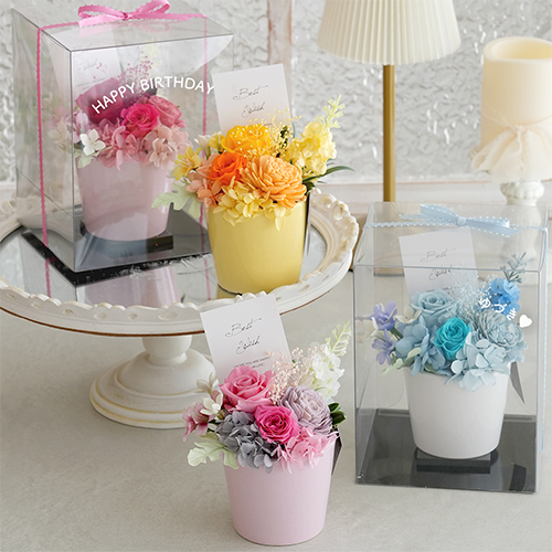 プリザーブドフラワーカレンポット