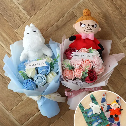 ムーミン・リトルミイ エコバッグ ソープフラワーブーケ