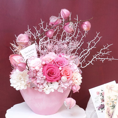 プリザーブドフラワー Coral wedding 珊瑚婚式 （結婚35周年記念）
