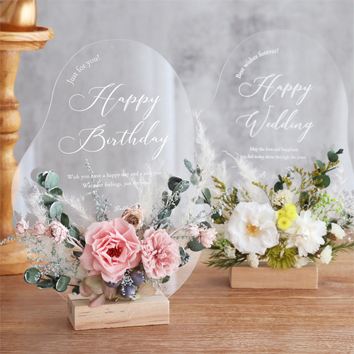 プリザーブドフラワーメッセージアクリルボード