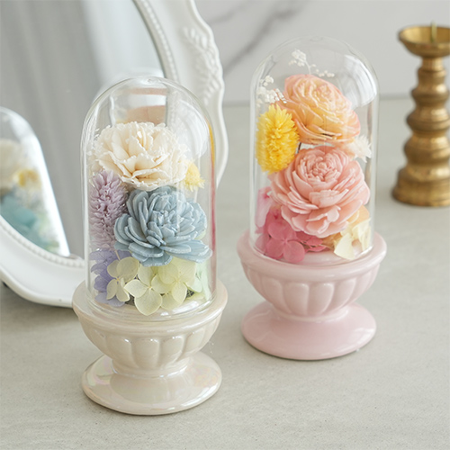 プリザーブドフラワー お供え花 ガラスドーム 小花 -こはな-