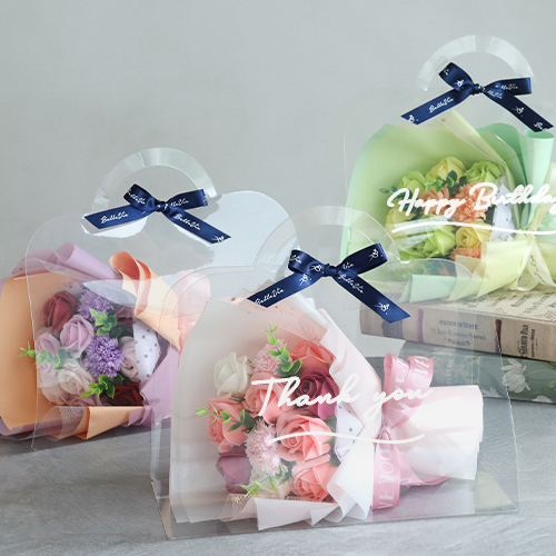 ソープフラワー クリアバッグブーケ