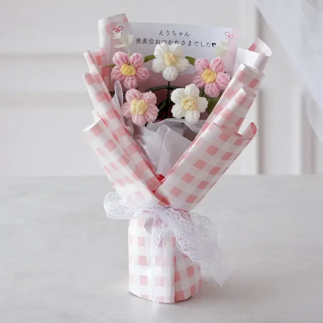 ニットブーケ ギンガムチェック