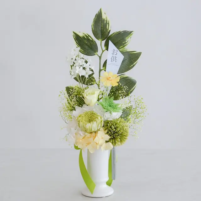 プリザーブドフラワー 仏花 お供え花 凛（りん）花器付