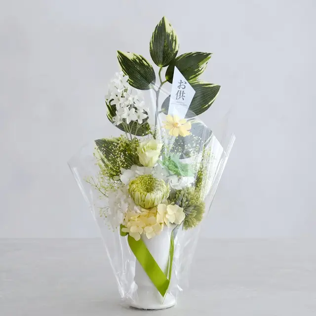 プリザーブドフラワー 仏花 お供え花 凛（りん）花器付