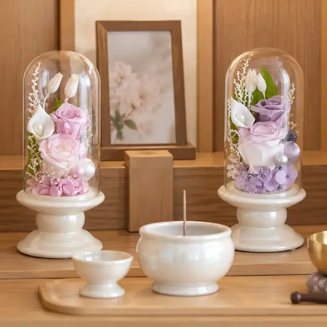 故人を想って選ぶ2色のお花