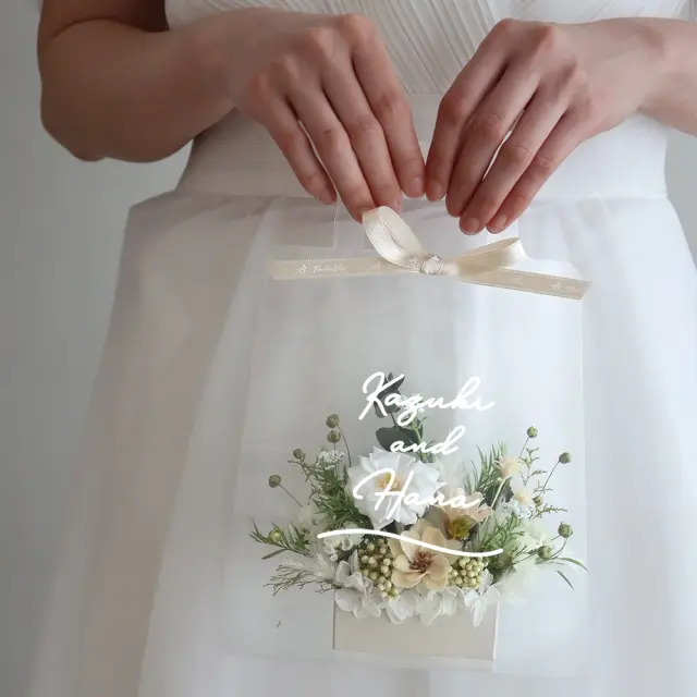 プリザーブドフラワー クリアバッグ フルールトートバッグプティ