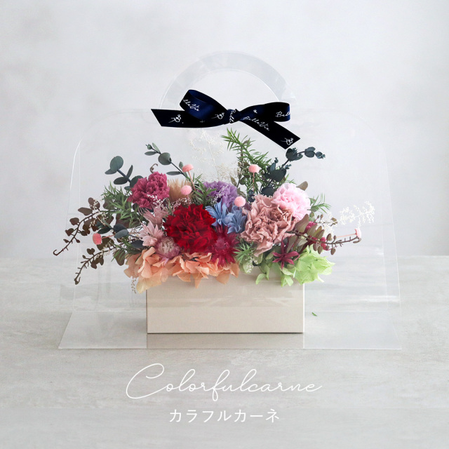 プリザーブドフラワーアレンジ フルールトートバッグプティ （クリア