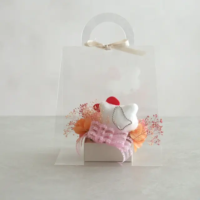 プリザーブドフラワー クリアバック　サンリオマスコットアレンジ