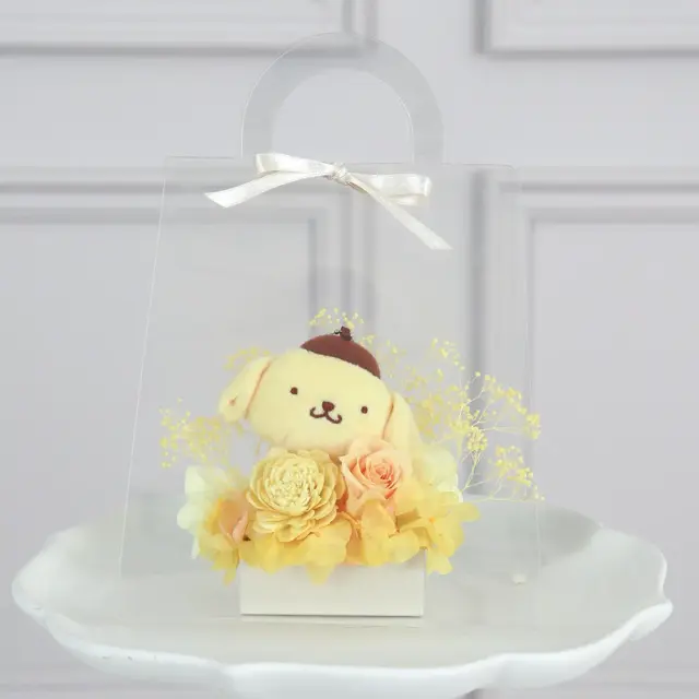 プリザーブドフラワー クリアバック　サンリオマスコットアレンジ