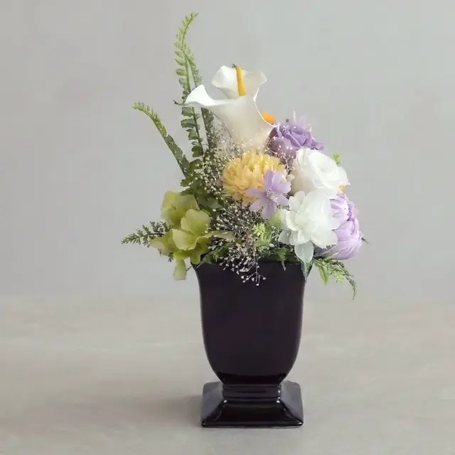 プリザーブドフラワー 仏花 お供え花 風月(ふうげつ)　花器付