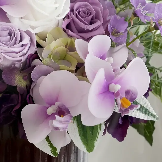 プリザーブドフラワー 仏花 お供え花 陽紫（ひさき）花器付