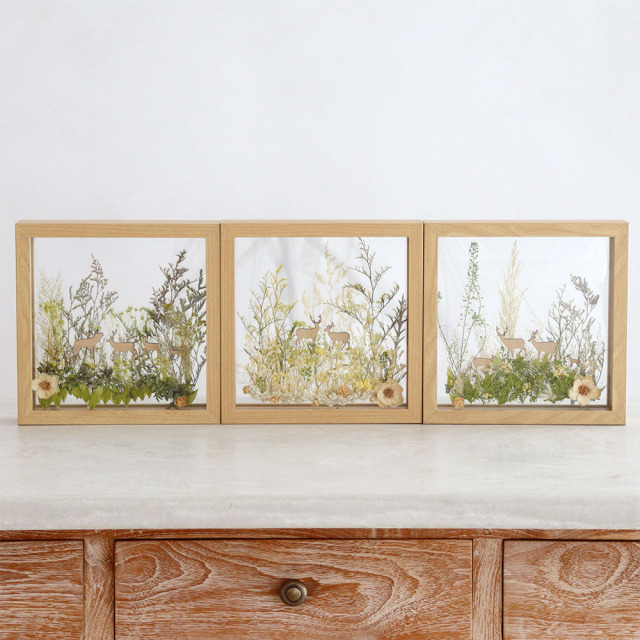 専用＊ドライフラワー ウェルカムフレーム(ハナカンザシ) ドライフラワー】デザイナーズ NO.122 フラワーフレーム3枚セット