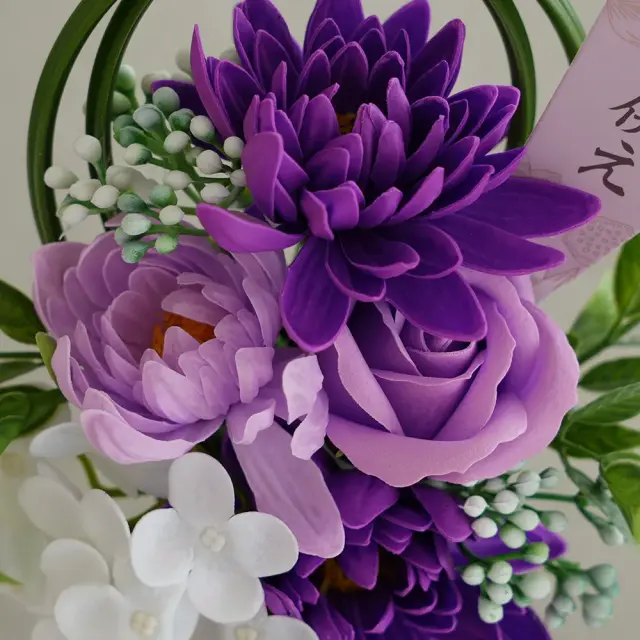 ソープフラワー 仏花 お供え花 ゆづき・しおり　しおりブラック拡大