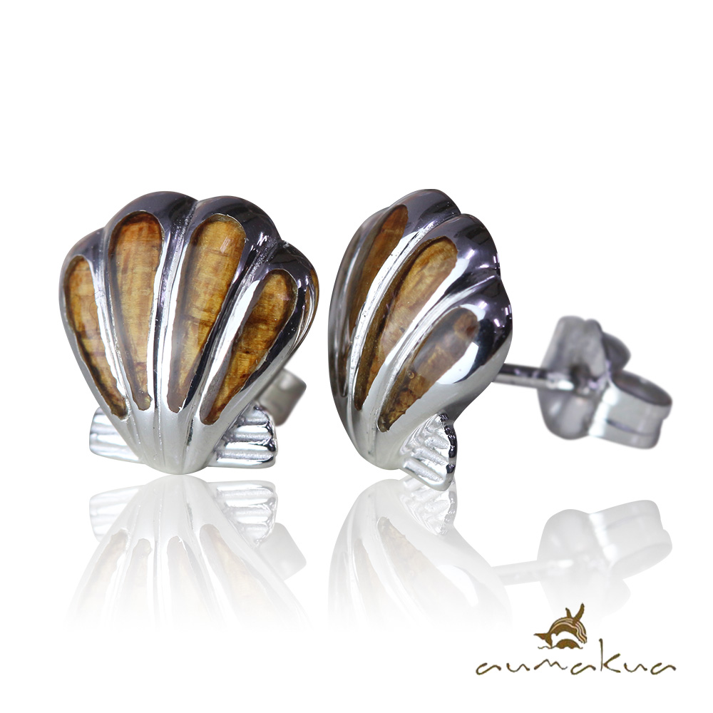 ハワイアンジュエリー コアウッド シェル ピアス 045-62-01