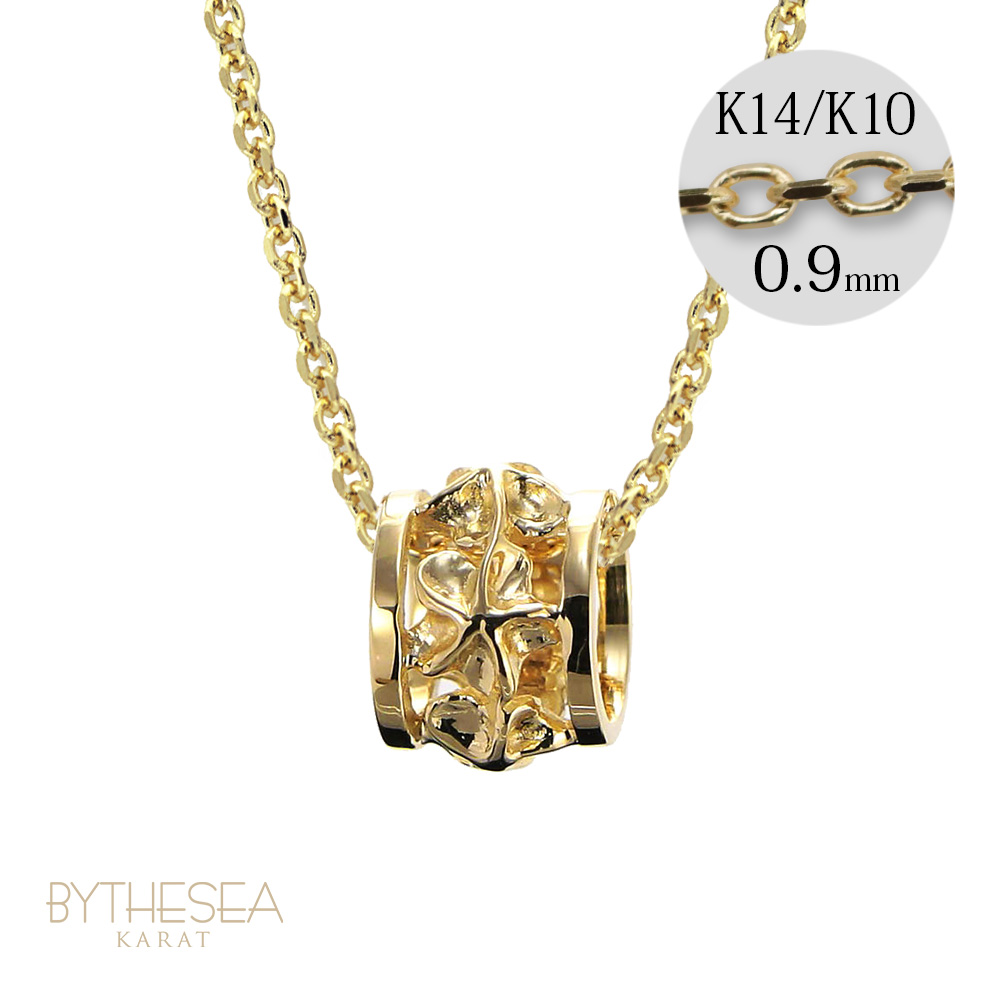 ハワイアンジュエリー プルメリア チューブ ネックレス カットあずきチェーン太さ0.9mm CG-GP105-CH123