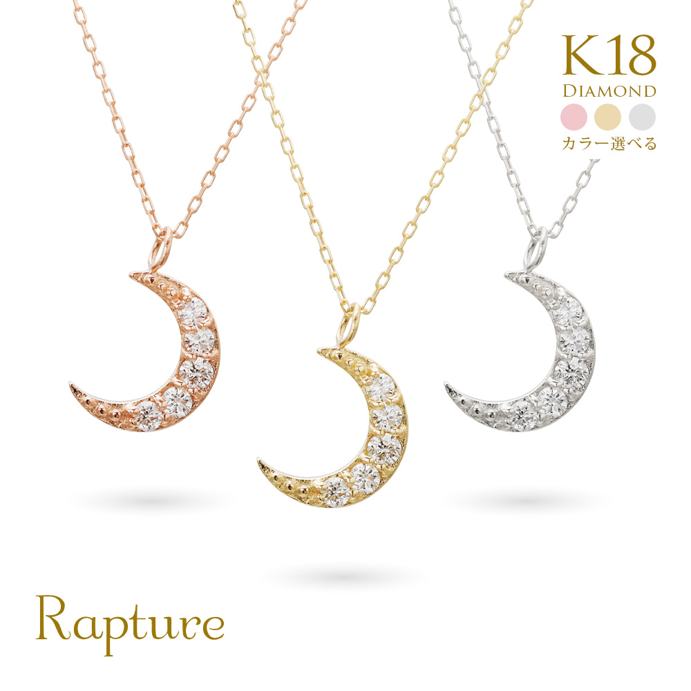 【Nuier/ニュイエ】K18＆ダイヤ 三日月 クレッセントムーン ネックレス CG-TI-503