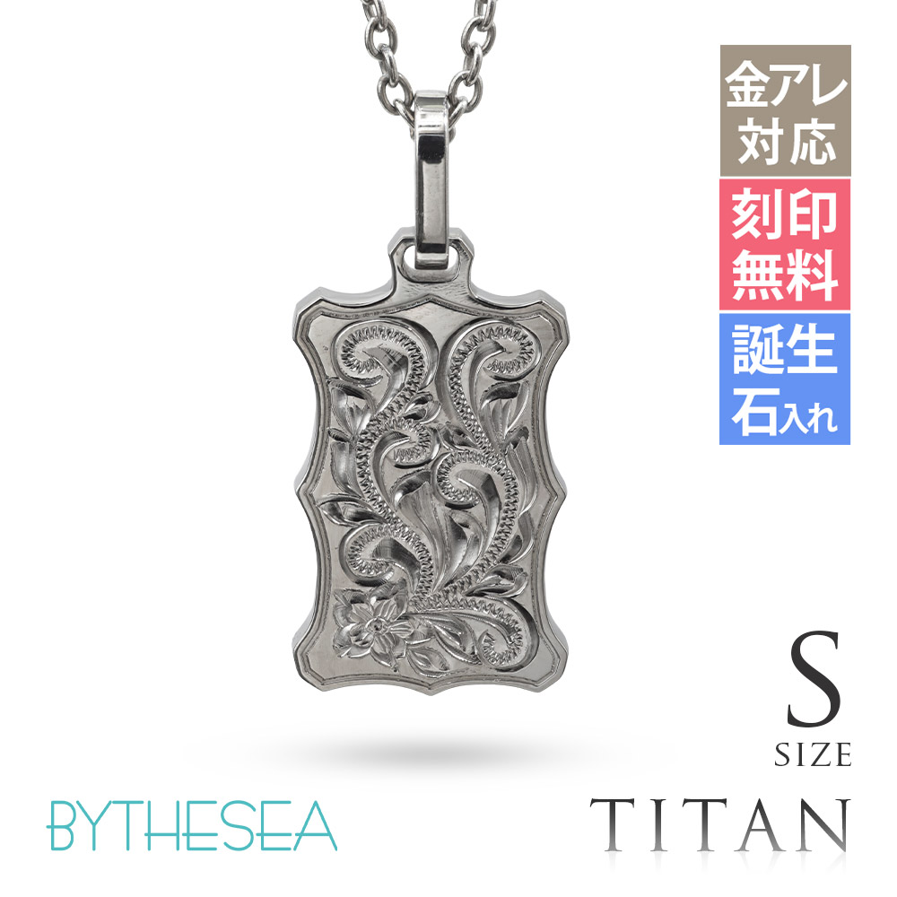 ハワイアンジュエリー 純チタン ウェーブプレート ネックレス Sサイズ CG-TIP407S
