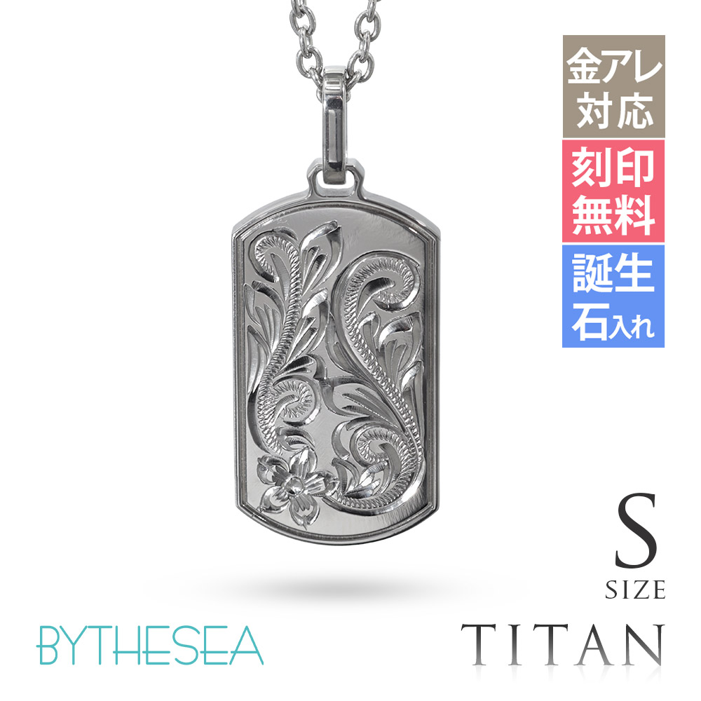 ハワイアンジュエリー 純チタン ドッグタグ ネックレス Sサイズ CG-TIP408S