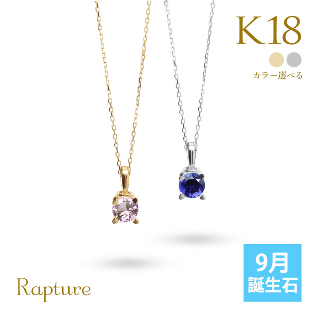 K18ゴールド 9月誕生石 サファイア ネックレス CG-RSP-29051-9