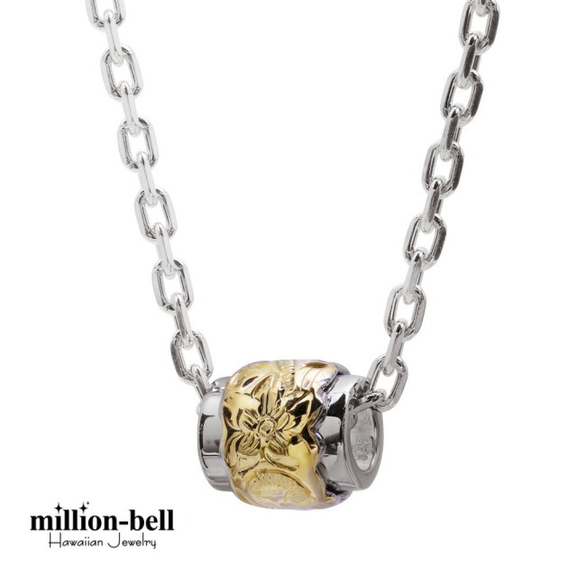 ハワイアンジュエリー 2トーン チューブ ネックレス CG-SP3211
