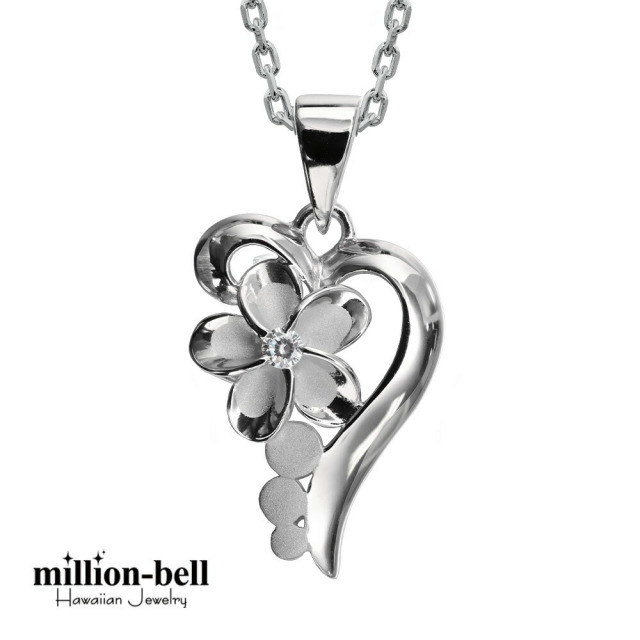 ハワイアンジュエリー プルメリア ハート ネックレス CG-SP86918