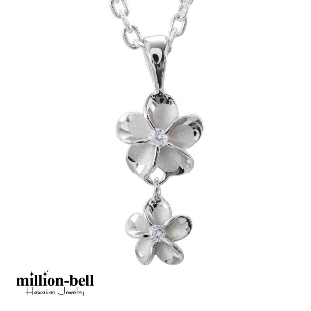 ハワイアンジュエリー 2プルメリア ネックレス CG-SP88158