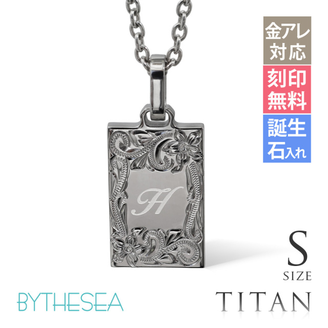 ハワイアンジュエリー 純チタン イニシャル ネックレス Sサイズ CG-TIP409S