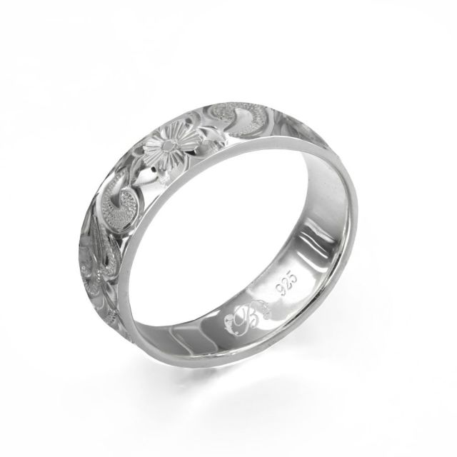 シルバー925 バレル 幅4mm 厚み1.5mm カレイキニ ノーエッジ リング SB4E-E15