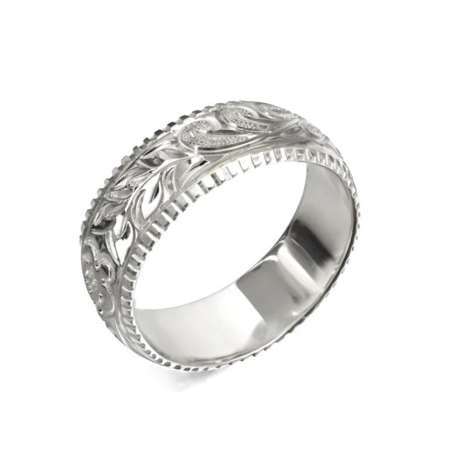 シルバー925 バレル 幅6mm 厚み1.2mm マイレ＆カレイキニ コインエッジ リング SB6C-D