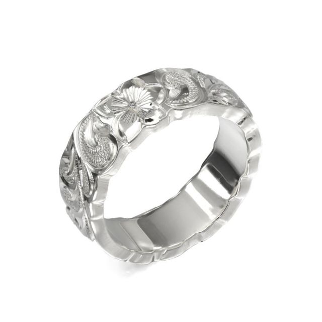 シルバー925 バレル 幅6mm 厚み2mm カレイキニ カットアウト リング SB6E-A20
