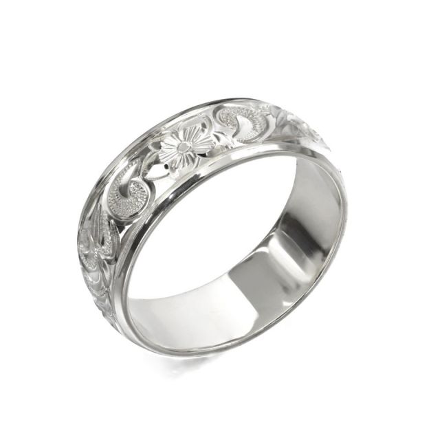 シルバー925 バレル 幅6mm 厚み1.2mm カレイキニ プレーン リング SB6E-B