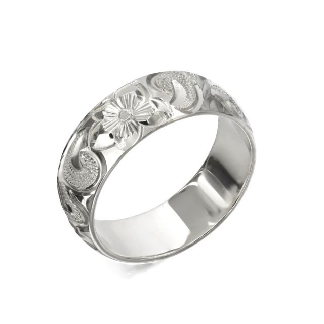 シルバー925 バレル 幅6mm 厚み1.2mm カレイキニ ノーエッジ リング SB6E-E